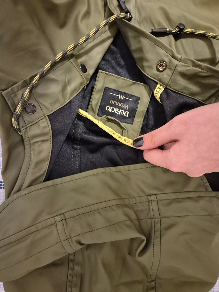 haki yeşil suni deri yağmurluk - Görsel 3