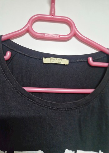 Kadın Siyah Baskılı Tişört - Görsel 2