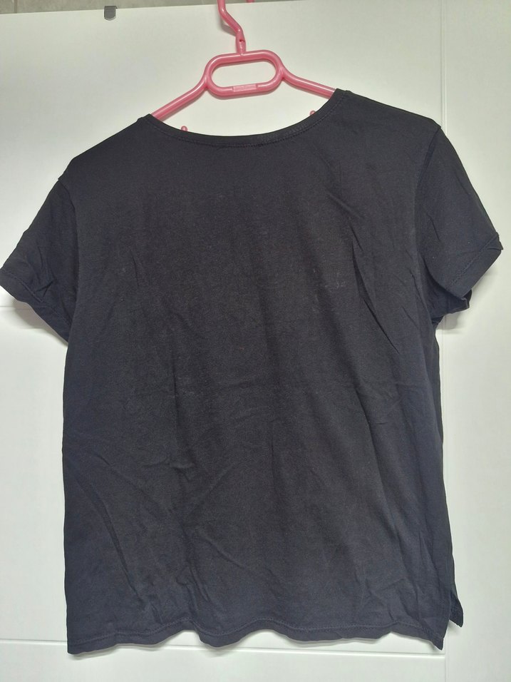 Kadın Siyah Baskılı Tişört - Görsel 3