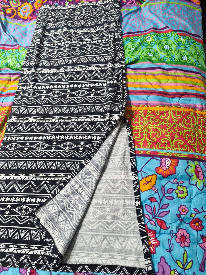 Bohem Desenli Yırtmaçlı Uzun Etek - Görsel 2