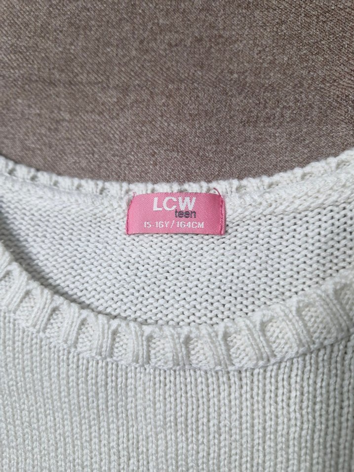 Beyaz Örgü Kadın Kazak - Görsel 2