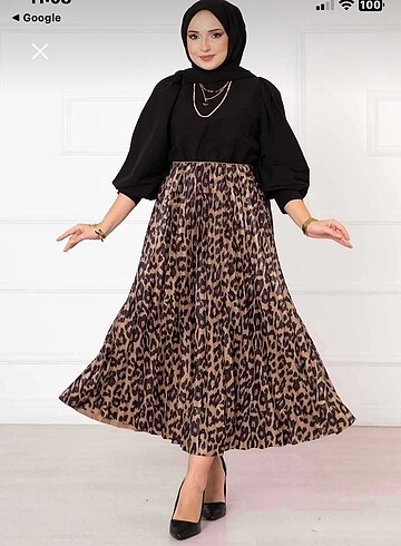 leopar piliseli etek