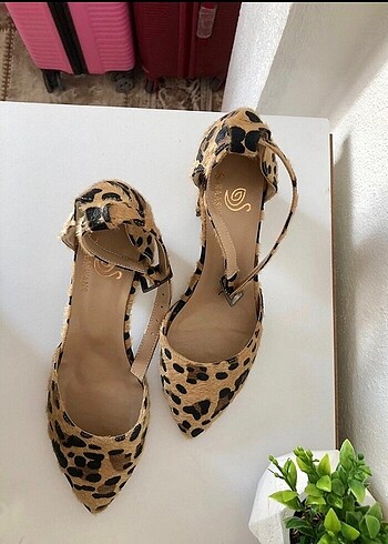 Leopar Şık Topuklu Ayakkabı