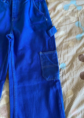 34 Beden Mavi Kargo Wide Leg Jean