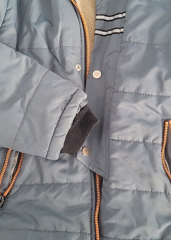 Kürk Detaylı Kapüşonlu Erkek Çocuk Mont - Görsel 2