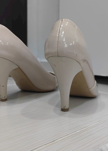 40 Beden Beyaz Rugan Stiletto Kadın Ayakkabı