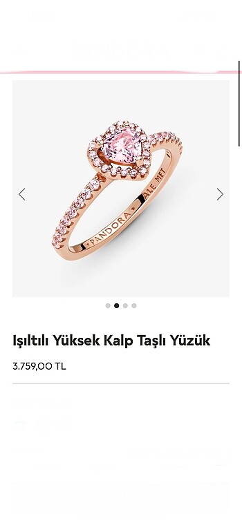Pandora ışıltılı kalp yüzük