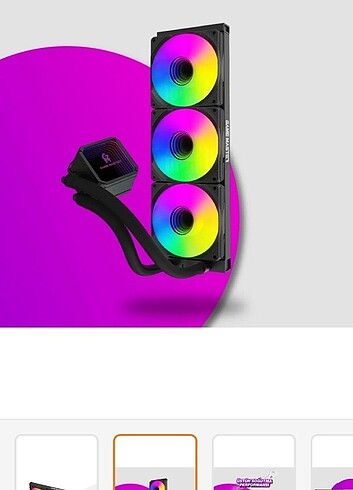 3 fanli argb 360 mm sıvı soğutucu fan