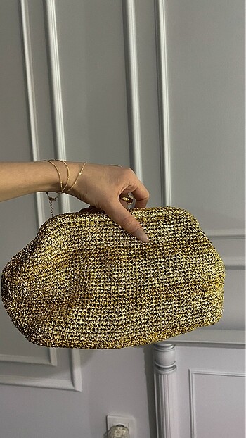 Beden Gizli burs gold clutch
