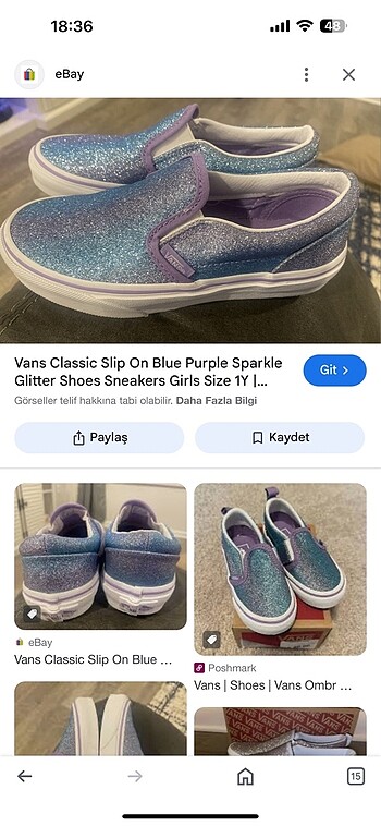 29 Beden mor Renk Vans simli lila mavi unicorn