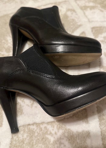 Kadın Siyah Platform Topuklu Deri Bot - Görsel 3