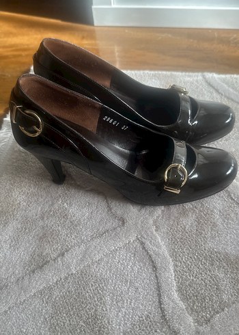 Kadın Siyah Tokalı Topuklu Ayakkabı - Görsel 2