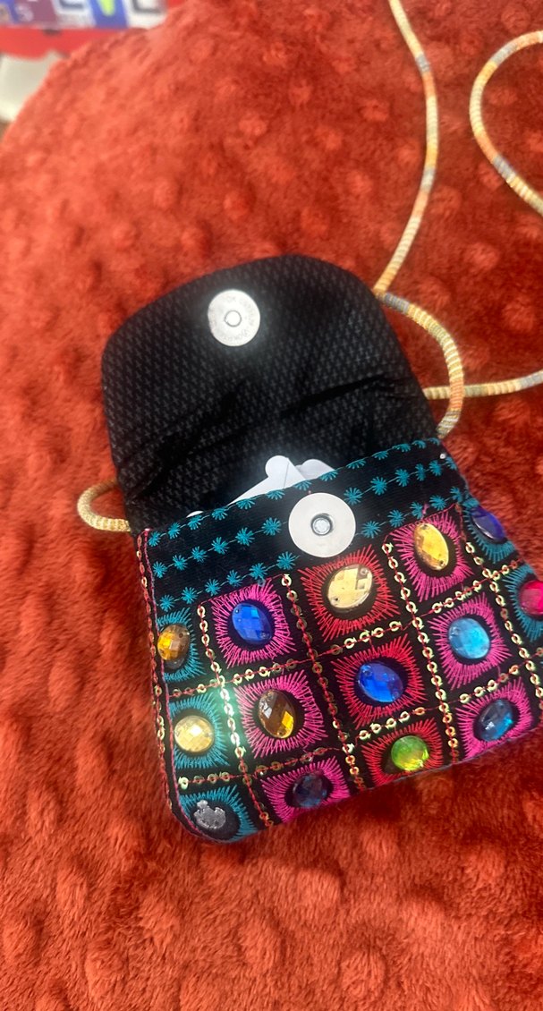 Renkli İşlemeli Boncuklu Bohem Çanta - Görsel 3