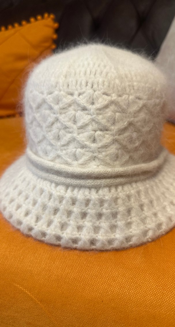 Beyaz Örgü Kadın Şapka - Görsel 2