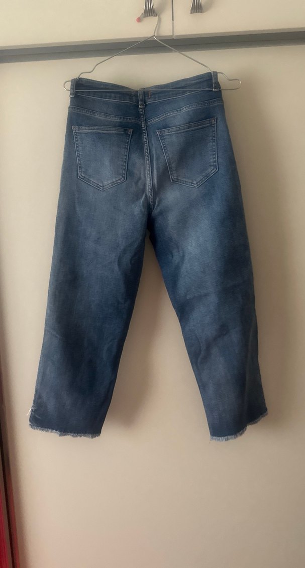 Gri Tonlu Midi Boy Kadın Denim Pantolon - Görsel 3