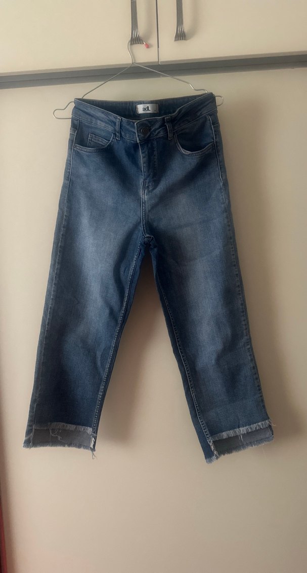 Gri Tonlu Midi Boy Kadın Denim Pantolon - Görsel 2