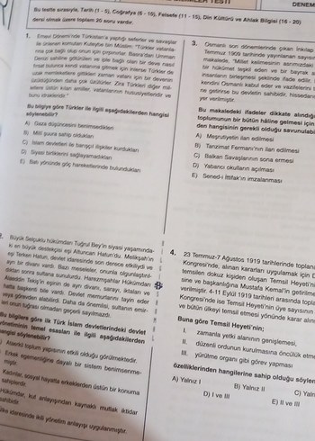 Beden TYT Sosyal Bilimler Branş Denemeleri 30x20