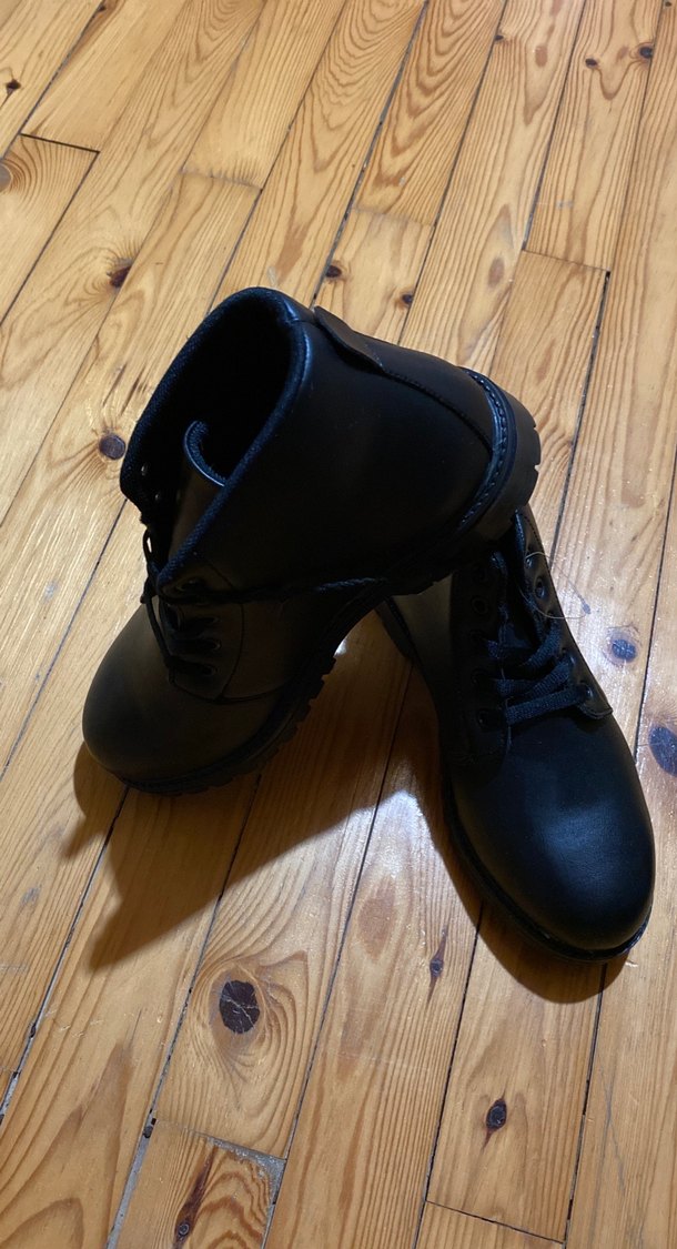 Erkek Siyah Bağcıklı Goth Bot - Görsel 2