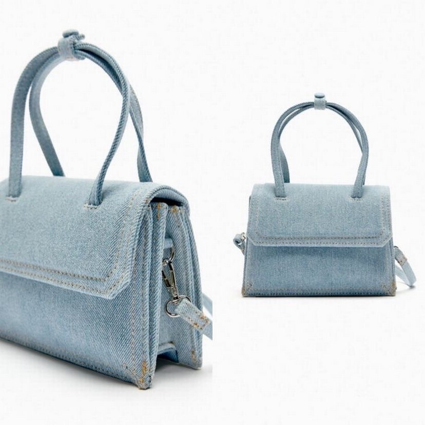 Orjinal ZARA Denim Mini City Çanta - Görsel 2