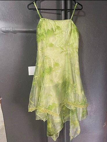 Yeşil vintage elbise