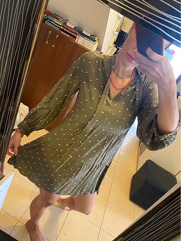 s Beden Zara Oversize keten tril tril elbise