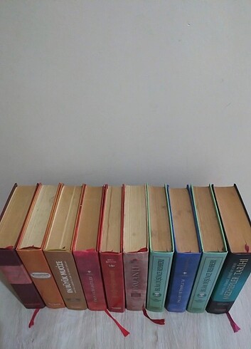 Beden Renk 10 adet Büyük boy ciltli kitap Evliya Çelebi seyahatname, İmam r