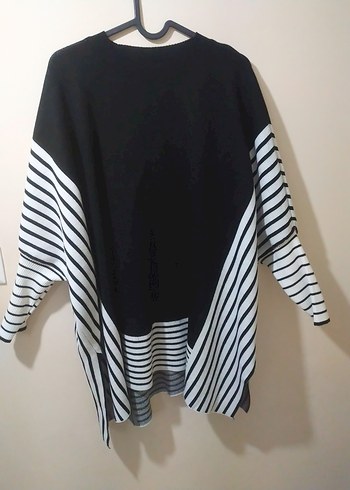 diğer Beden siyah Renk Kadın Siyah Zebra Desenli Kazak