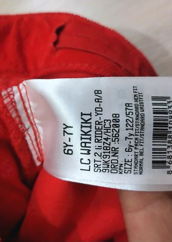 Nakışlı Kırmızı Süet Kız Şortu - Görsel 5