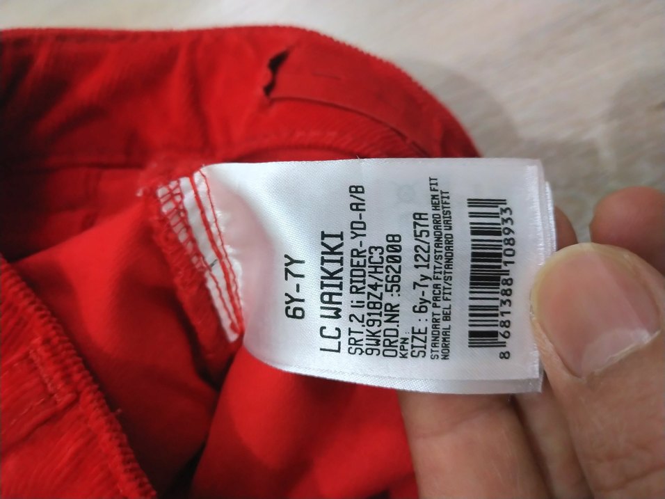 Nakışlı Kırmızı Süet Kız Şortu - Görsel 5