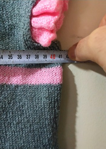 Gri Triko Kolsuz Kız Çocuk Yelek - Görsel 4