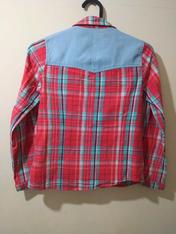 Kırmızı Kareli Uzun Kollu Gömlek - Görsel 4