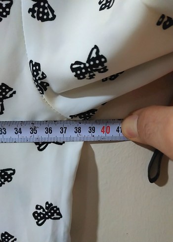 Uzun Kollu Beyaz Baskılı  Gömlek - Görsel 6