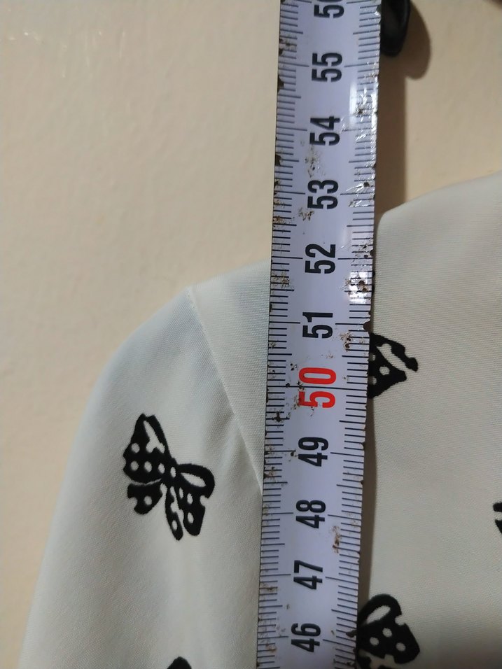 Uzun Kollu Beyaz Baskılı  Gömlek - Görsel 5