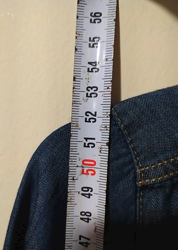 Düğmeli Mavi Denim  Gömlek - Görsel 5