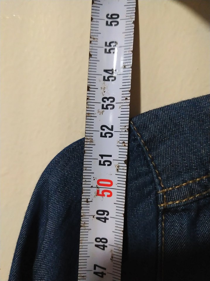 Düğmeli Mavi Denim  Gömlek - Görsel 5