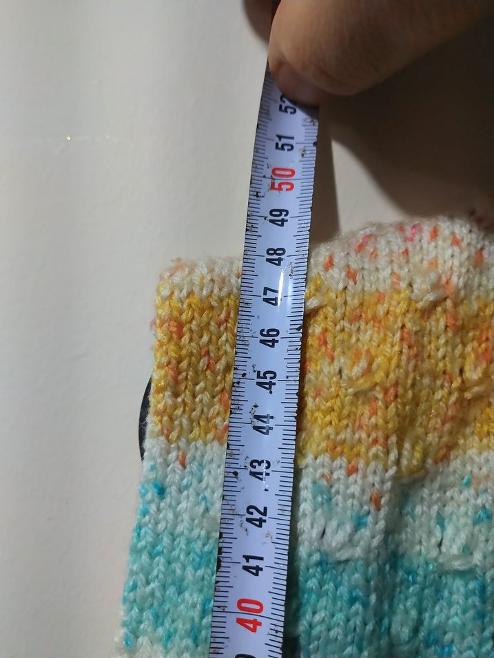 Kız Çocuk Renkli  El Örgüsü V Yaka Süveter - Görsel 2