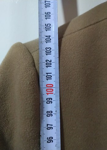 40 Beden Düğmeli Bej Uzun Süet Kadın Kaban