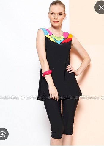 Haşema Kadın Çok Renkli Kolsuz Mayo Takım - Görsel 2