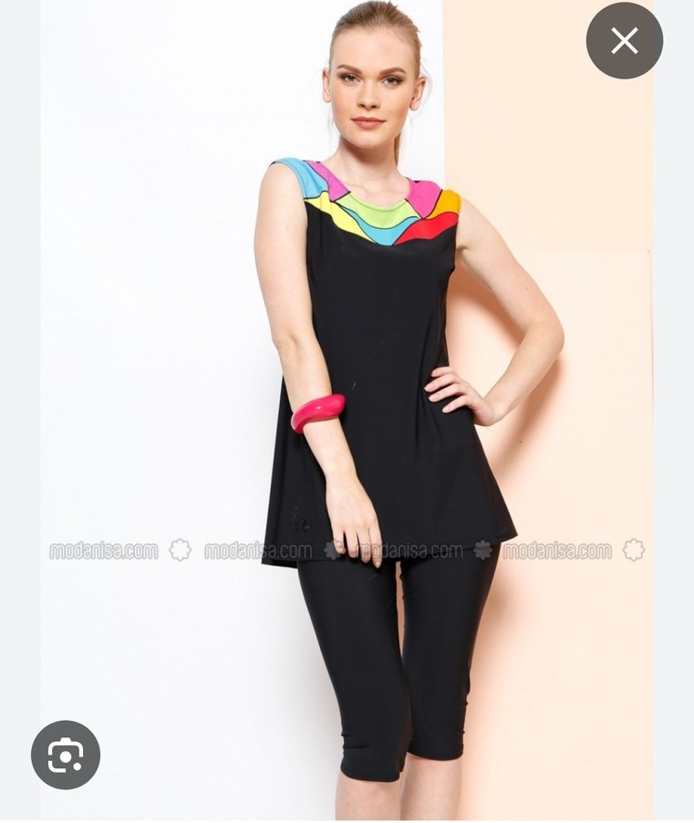 Haşema Kadın Çok Renkli Kolsuz Mayo Takım - Görsel 2