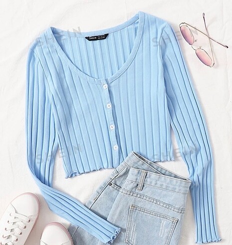 Sheinside Açık mavi hırka
