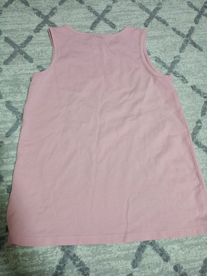 Kız Çocuk Pembe Baskılı Kolsuz Tişört - Görsel 3