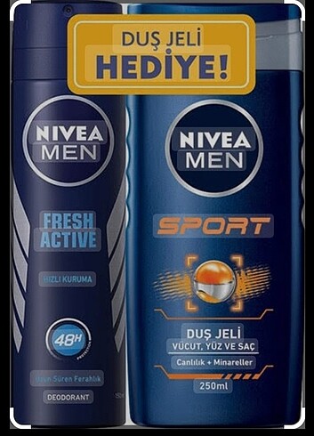 Nivea Fresh Active Erkek Deodorant Sprey 150 ml + Sport Duş Jeli - Görsel 4