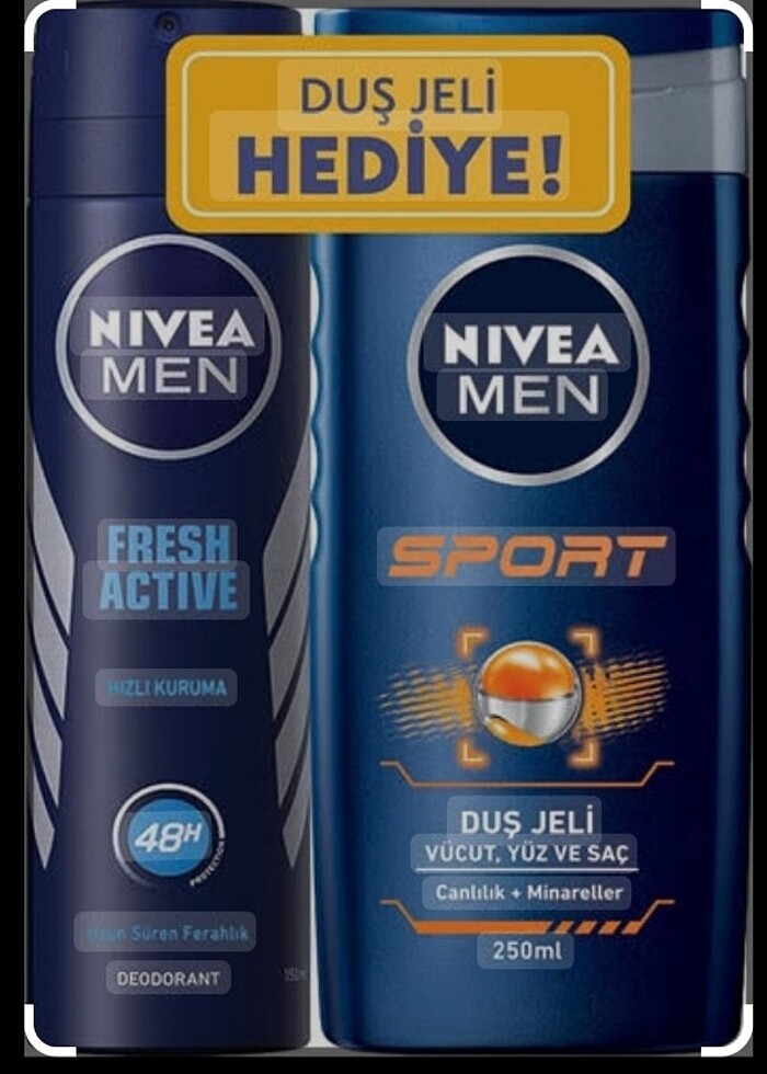 Nivea Fresh Active Erkek Deodorant Sprey 150 ml + Sport Duş Jeli - Görsel 4