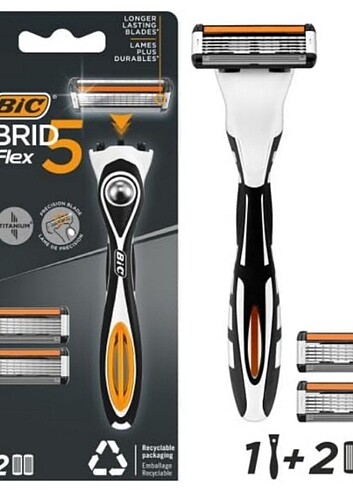 BIC Hybrid 5 Flex Erkek Tıraş Bıçağı 1 Sap ve 2 Yedek Başlık (5  - Görsel 2