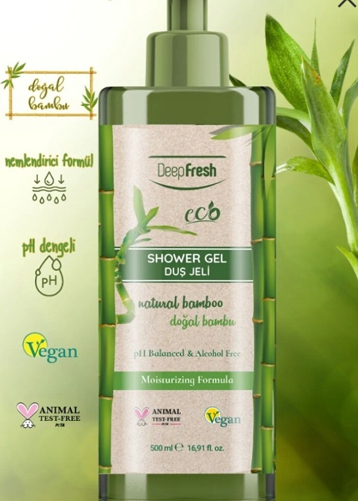 Deep Fresh Eco Serisi Doğal Bambu Duş Jeli 500 ml - Görsel 2