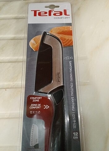  Beden siyah Renk Tefal santoku bıçak 12cm ağız kısmı orijinal Fransız paslanmaz ç