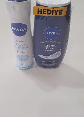 Nivea Fresh Natural Kadın Deodorant Sprey 150 ml+Creme Care Duş  - Görsel 2