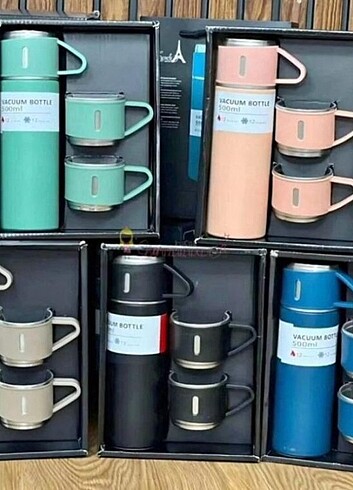 Üç bardaklı 500 ml termus 