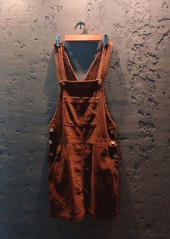 Mango Kadın Kahverengi Süet Midi Salopet etek small - Görsel 2