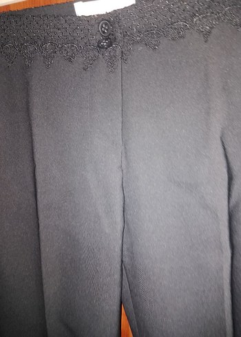 Diğer Kadın Siyah Kemerli Kumaş Pantolon